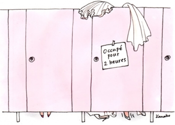 La pause pipi de la mariée