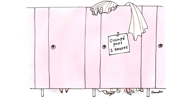 La pause pipi de la mariée